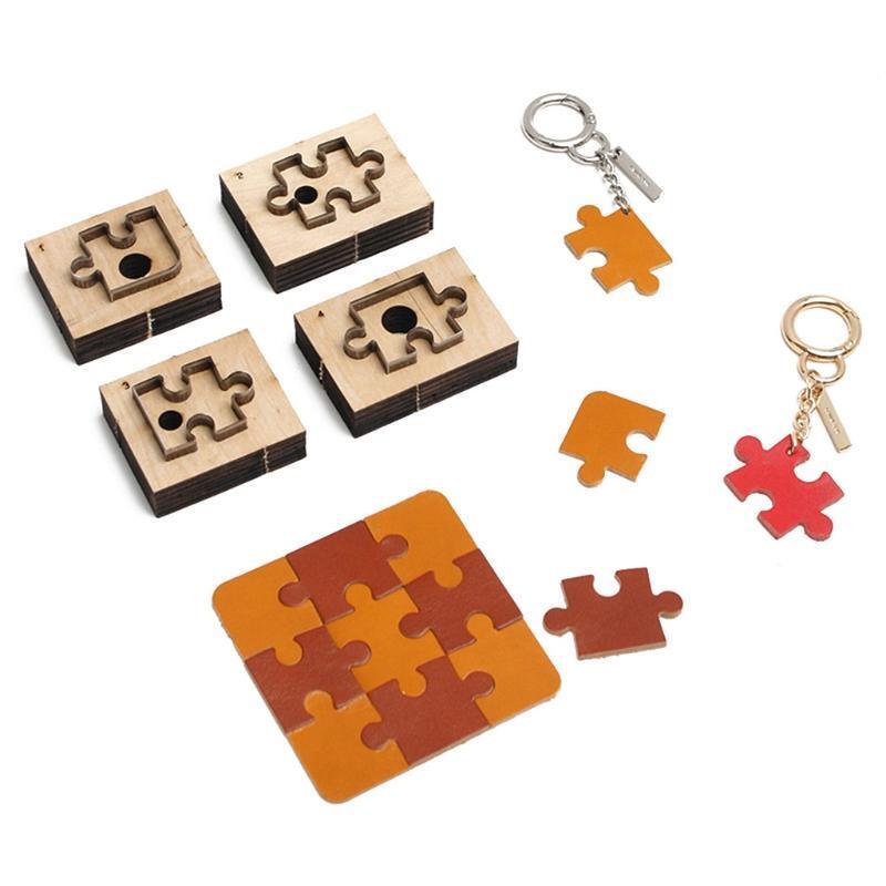 4Pcs Puzzle Wooden Die Cutting Leather Mold Puzzle Cutting Mold Leather Crafts