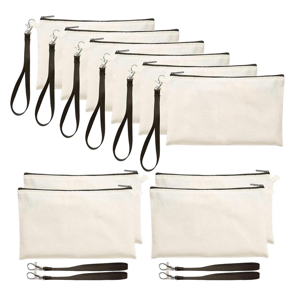 10x Blank Pencil Bags Heat Transfer Cosmetic Bags Kids Wristband DIY Kit