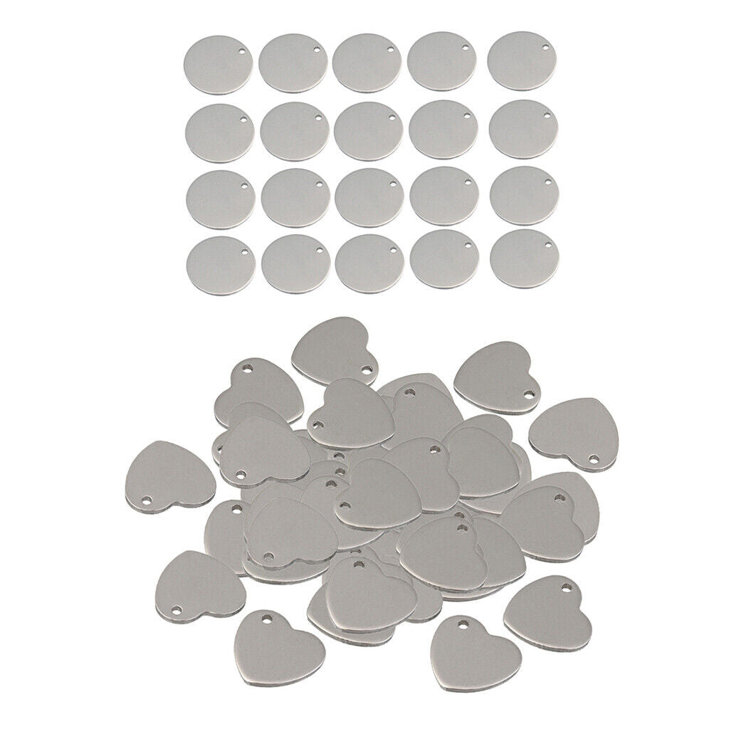 70pcs Stamping Tag Heart Dangle  Pendants DIY Necklace Jewelry Findings