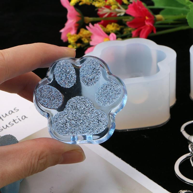 Diamond Cat Paw Lamp Silicone Mould with Lights Tassel Open Ring Claw Nails