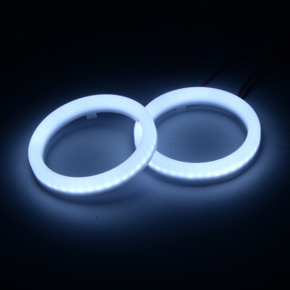 2pcs 70mm DRL COB LED Angel Eyes Halo Ring Fog Light Headlight White Left +Right