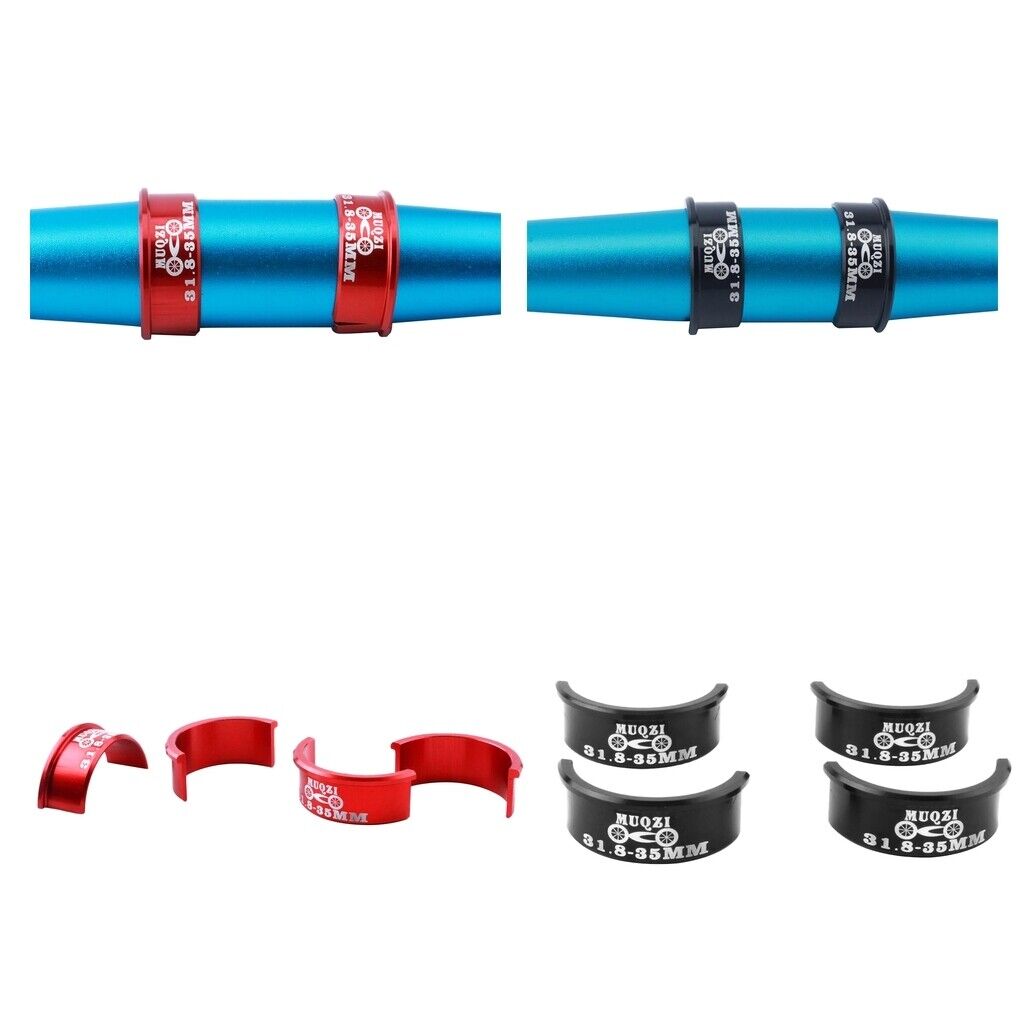 4 Pieces Bicycle Handlebar Shim 31.8mm to 35mm  MTB Road  Black
