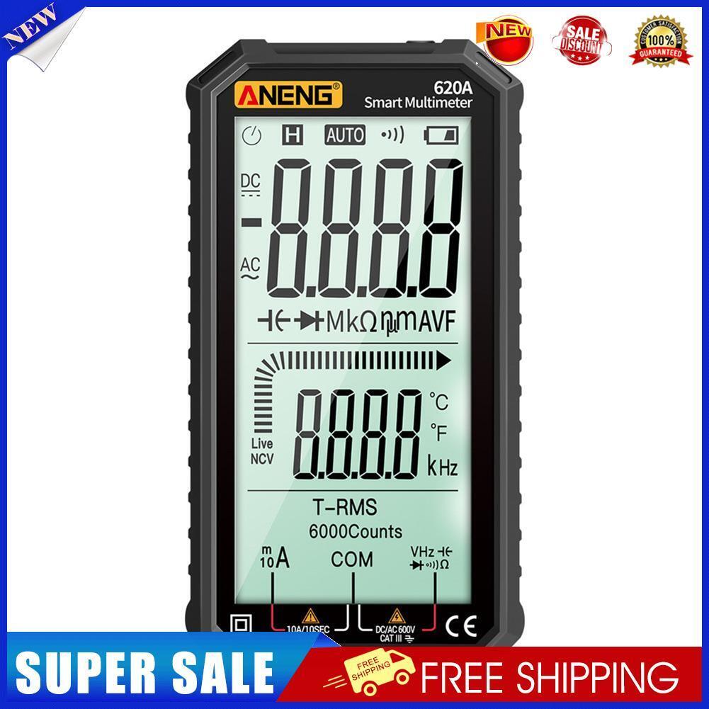 ANENG 620A 6000 Counts NCV Auto Rang Digital Multimeter for AC DC (Black)