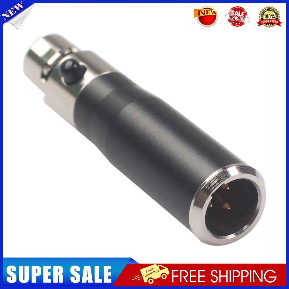 Mini XLR 3 Pin Male to Mini XLR 4 Pin Female Audio Metal Connector Adapter