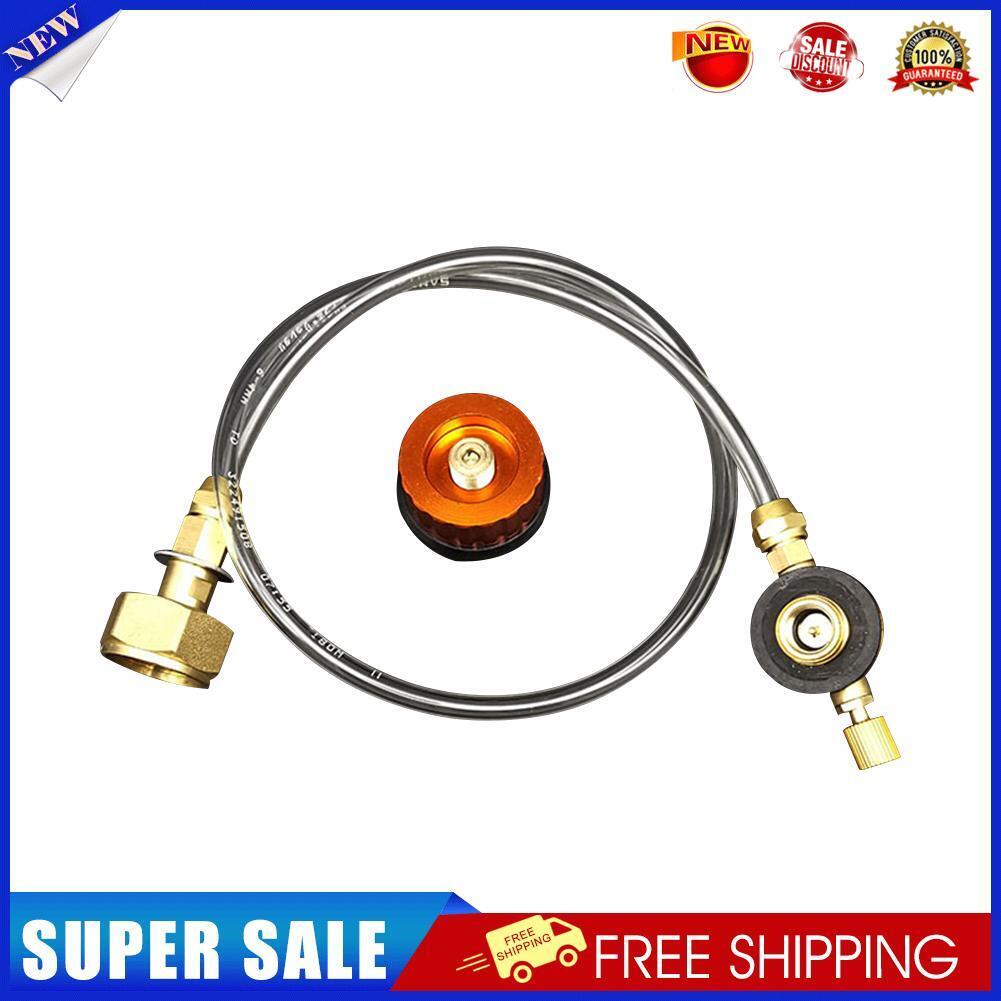 Outdoor Camping Gas Stove Refill Adapter for Long Flat Cylinder Tank (B)