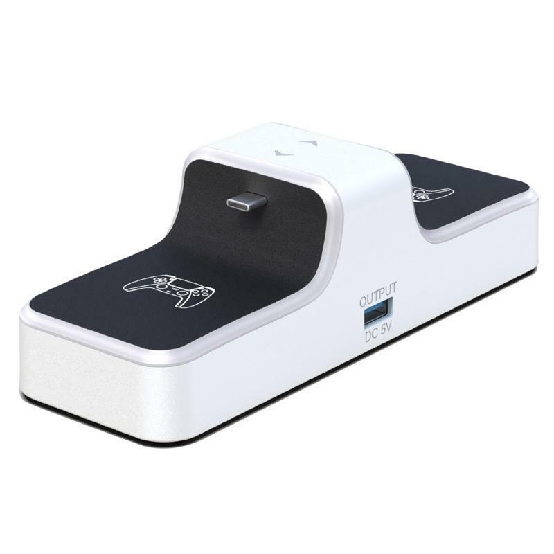 Dual Fast Charging Dock Station Cradle USB Charger Cable for PS5 Controllers