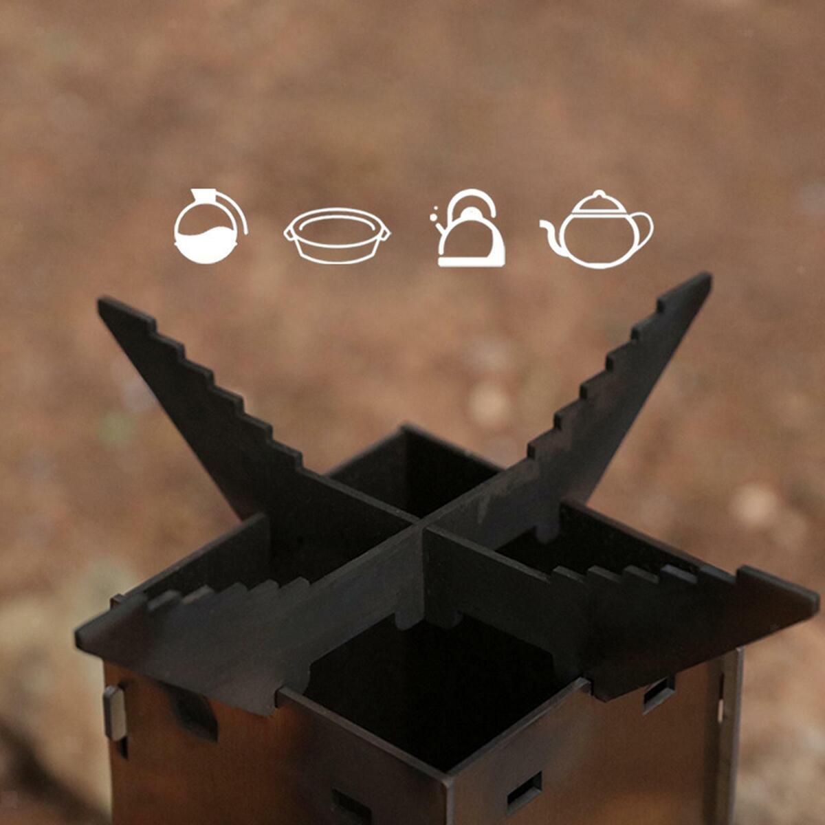Stainless Steel Camping Rocket Stove Burner Fuel Chamber  Stoves for