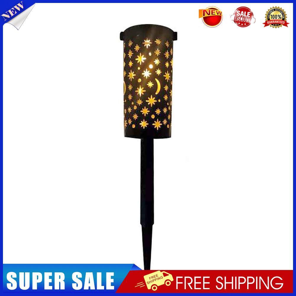 Star Moon Solar LED Iron Art Lantern Light Garden Yard Outdoor Decor Lamp
