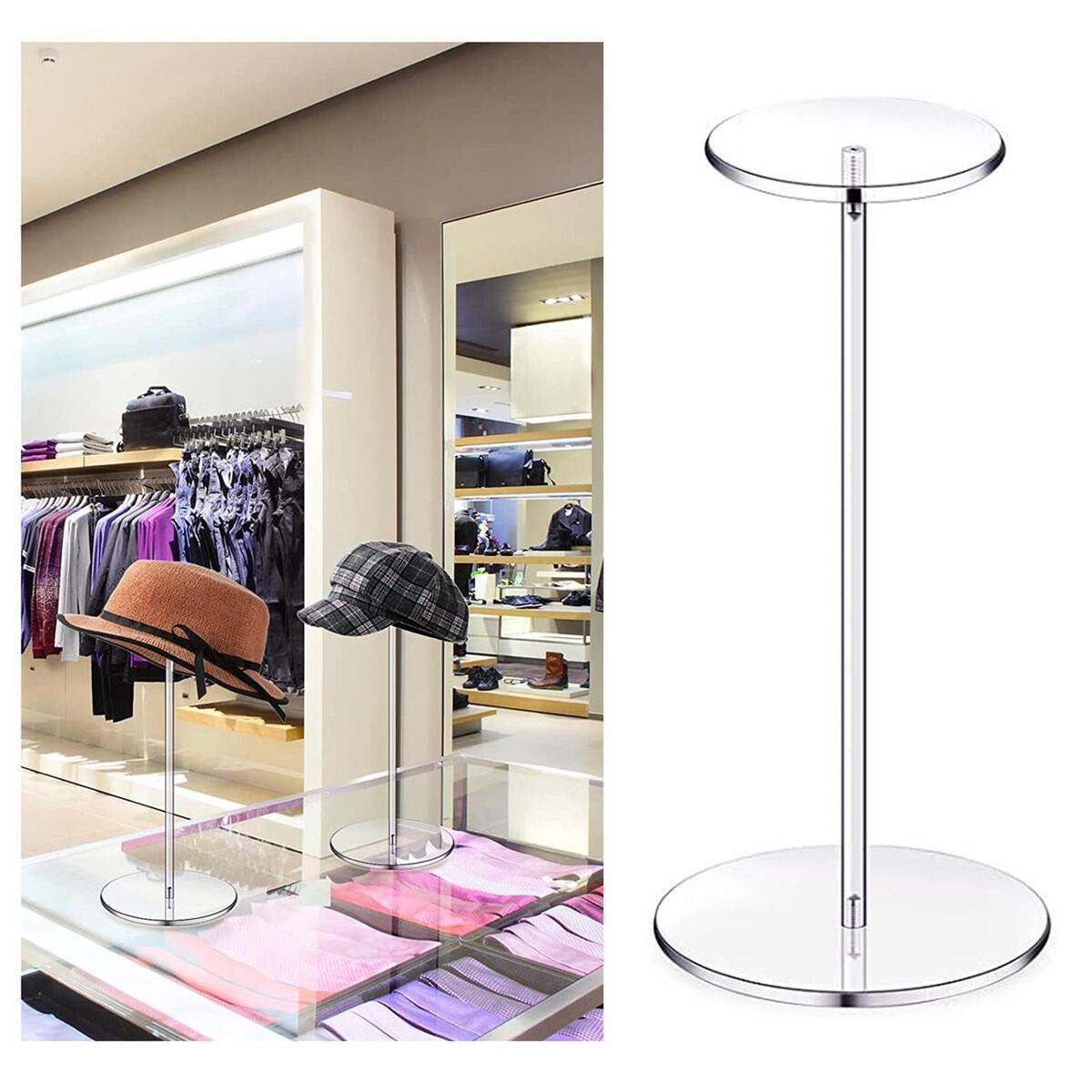 Acrylic Hat Stand Free Standing Storage Stand Wig Display Holder Decoration