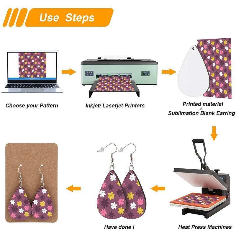 30Pieces Sublimation Blanks Products Blank for Women Girl DIY Christmas Jewelry