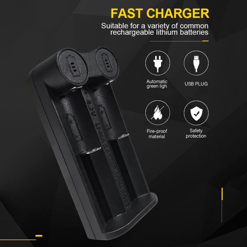 Li-ion Rechargeable Battery Charger for 18650 16340 26650 Dual Slots Charger
