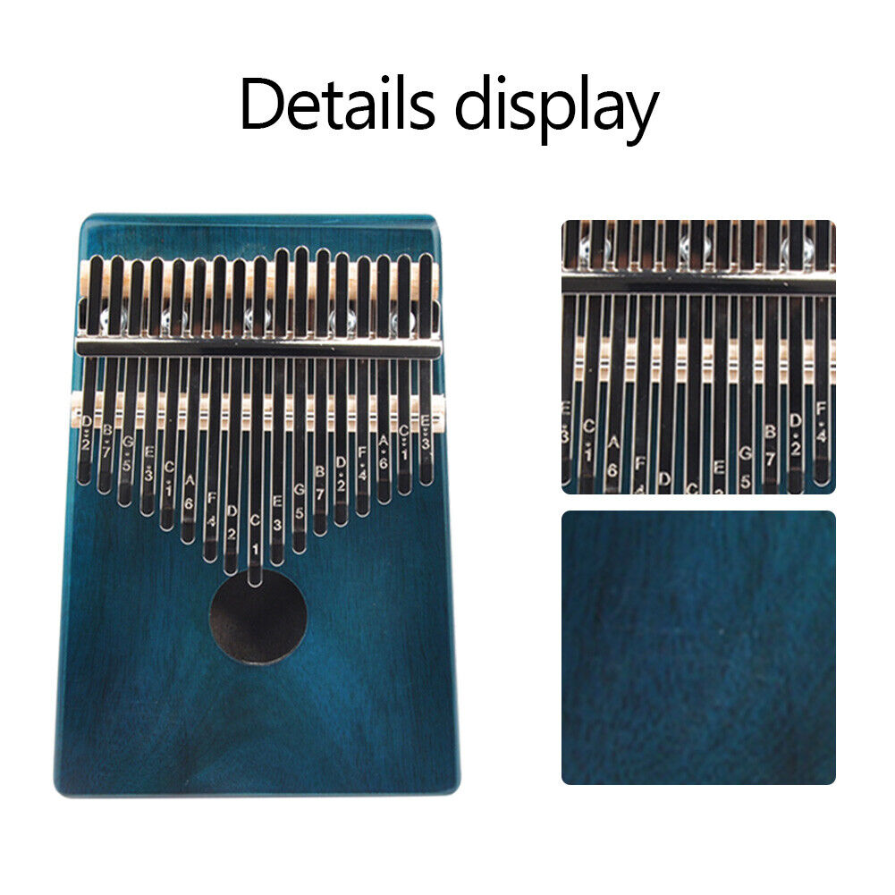 17 Key Kalimba Wood Mbira Thumb Finger Piano Musical Instrument (Dark Blue)
