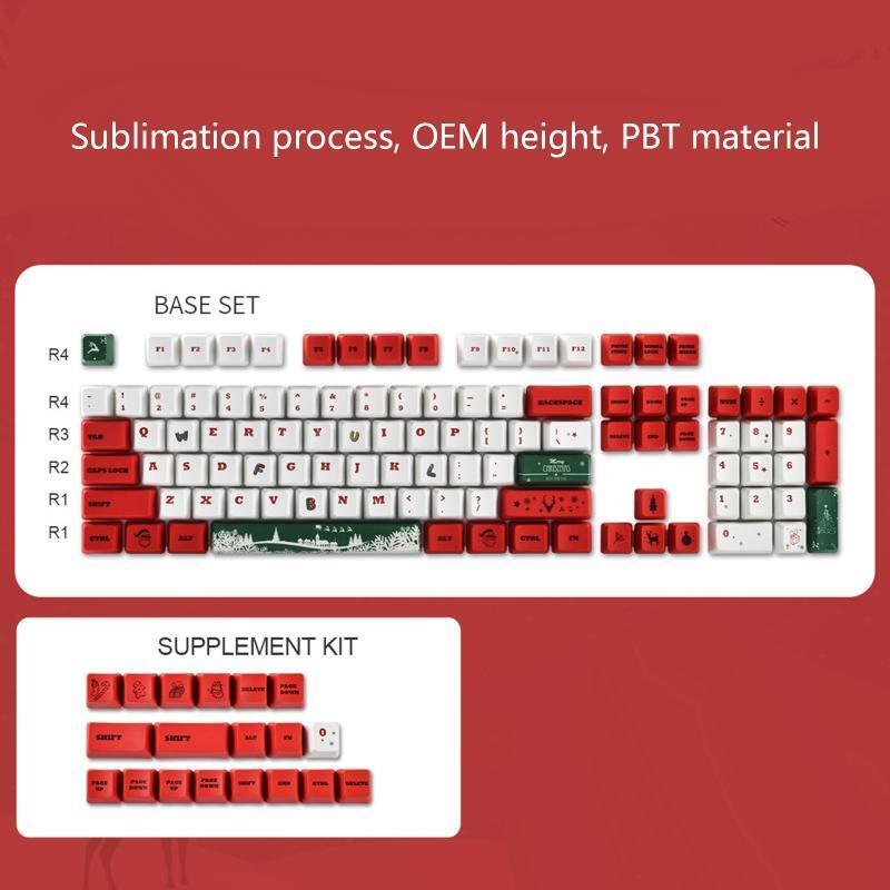 Christmas Keycaps 123 Keys OEM PBT for Mechanical Keyboard Cherry MX Switches