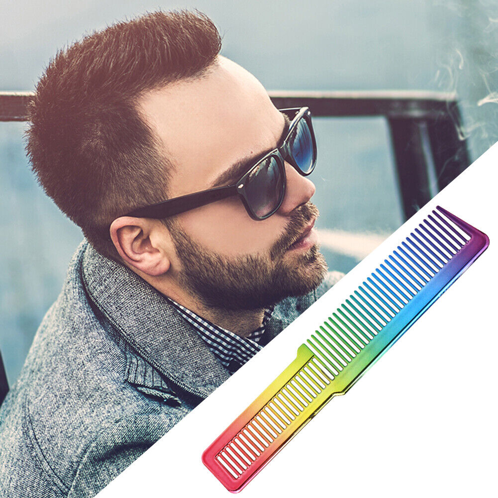 Electroplating Rainbow Comb Clipper Oil Head Hair Styling Comb (Rainbow)