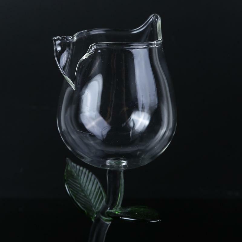 Wine Glass Rose Flower Shape Goblet Lead-Free Red Wine Cocktail Glasses Home Wed