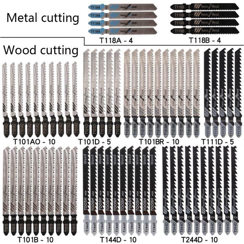 68Pcs/ Set T-shank Multi-purpose Jigsaw Blades for Fast and Clean Wood Cutting