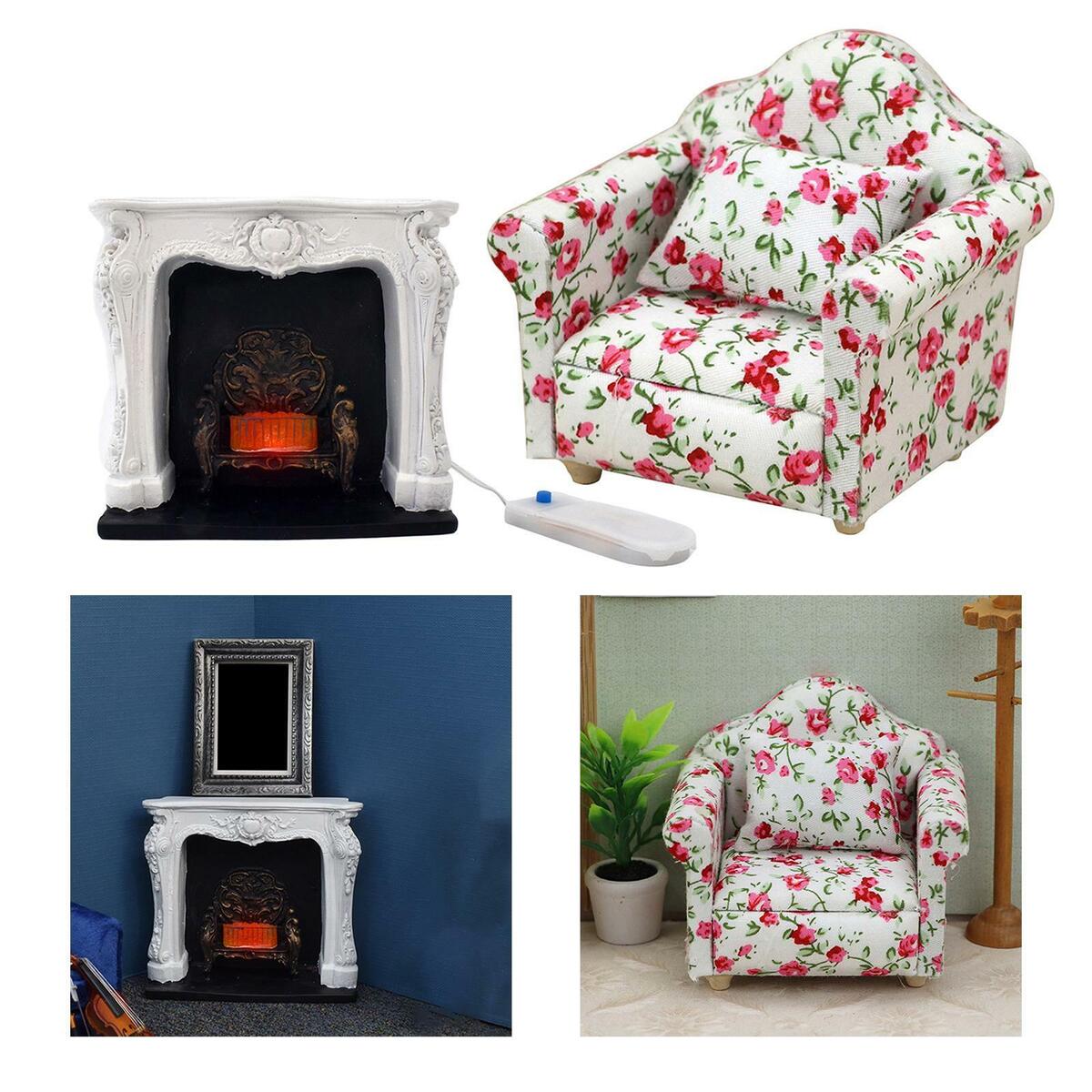 Sofa w/ Fireplace  Life Scene Furniture Supplies Ornaments