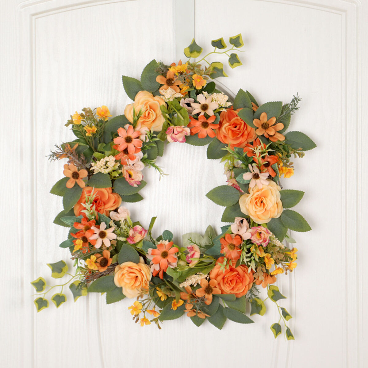 Front  Wreath   Peony Daisy Garland Window Ornament