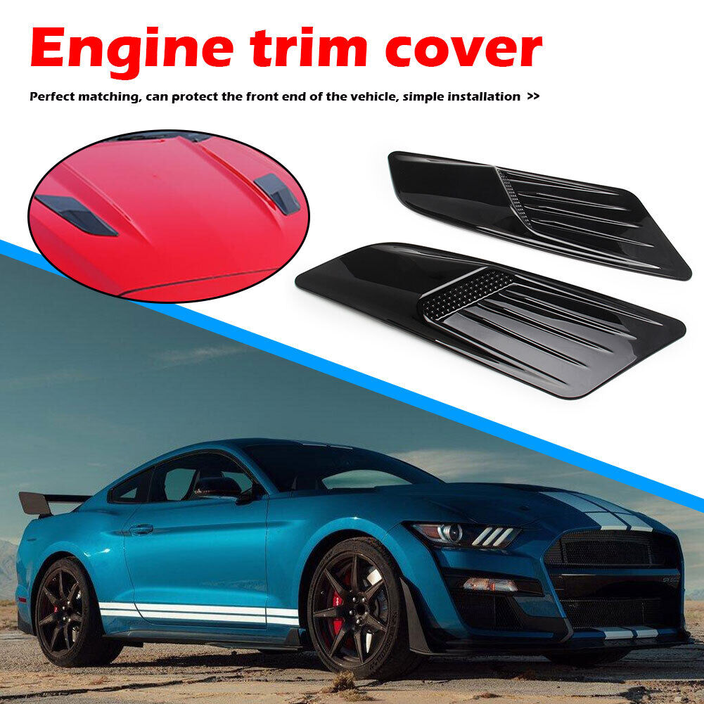 Hood Air Intake Scoop Bonnet Vent Cover Trim for Ford Mustang 15-17 (Black)