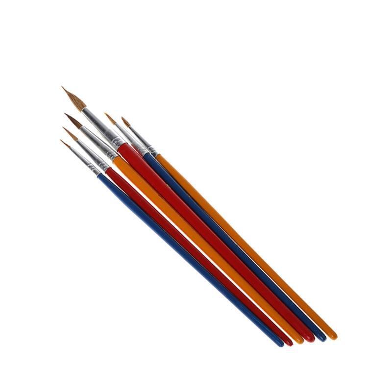 6pcs Two Type Wooden Nylon Painting Drawing Oil Paint Artist Practice Brushes