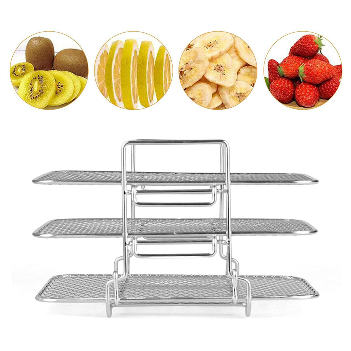 Stainless Steel 3 Layers Air Fryer Rack for Ninja Dual Air Fryer DZ201/DZ401