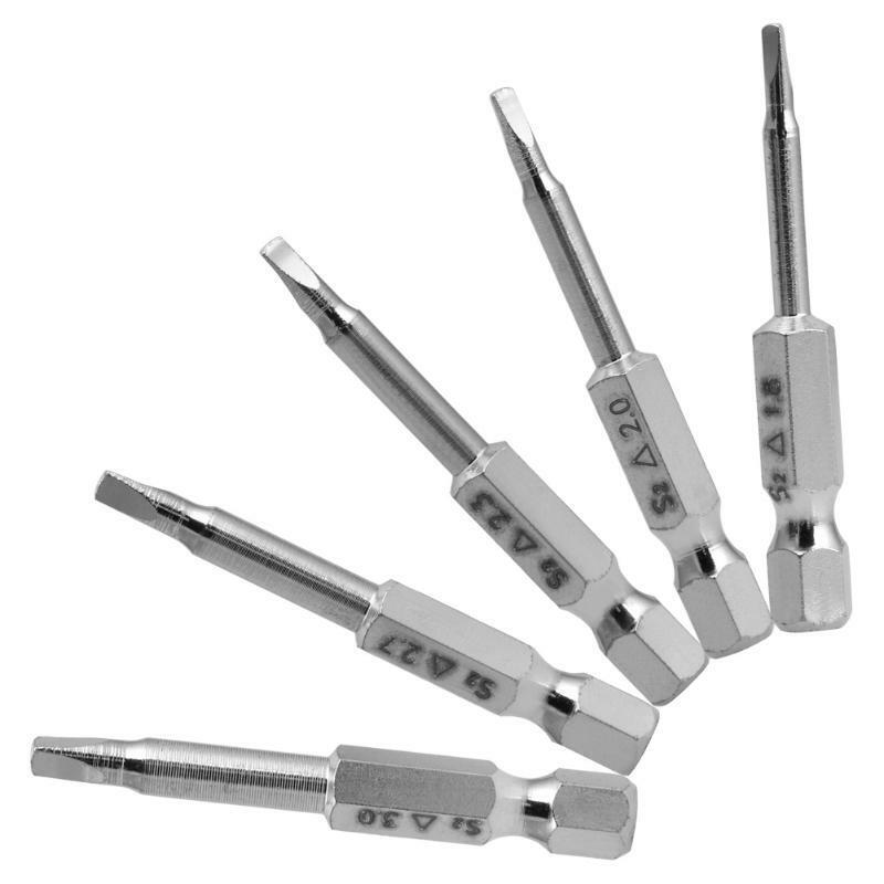 New 5 Pcs Magnetic Triangle Head Screwdriver Bits S2 Steel 1/4 Hex Shank 50mm