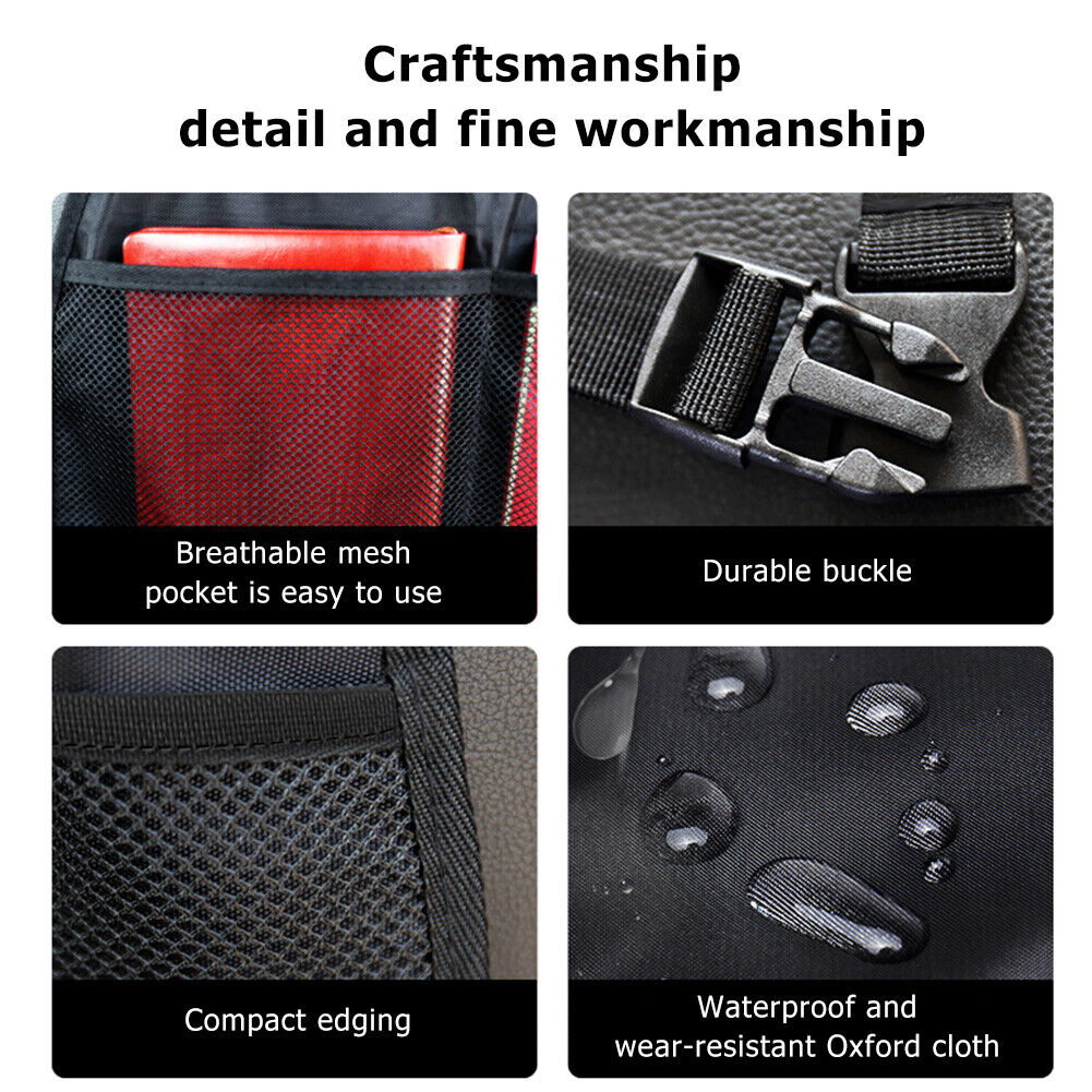 Waterproof Car Seat Back Cover Anti Kicking Pad Protector Storage Organizer