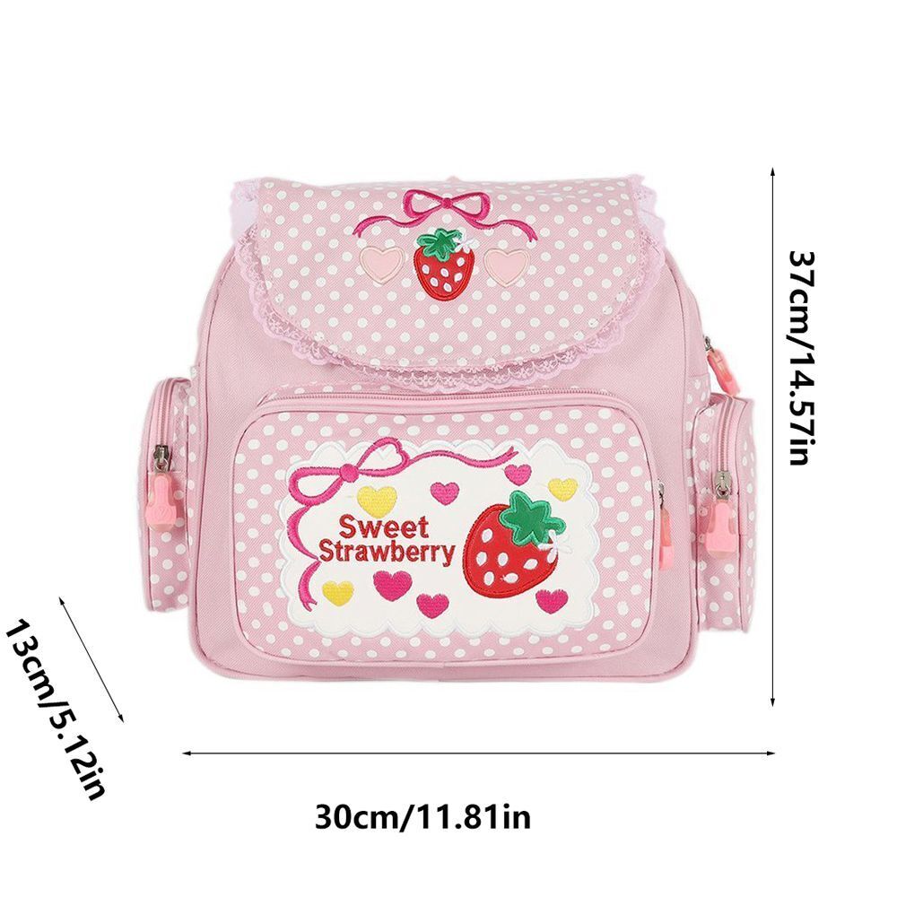 Embroidery Strawberry Children Backpack Schoolbag Women's Bag Student's Bag