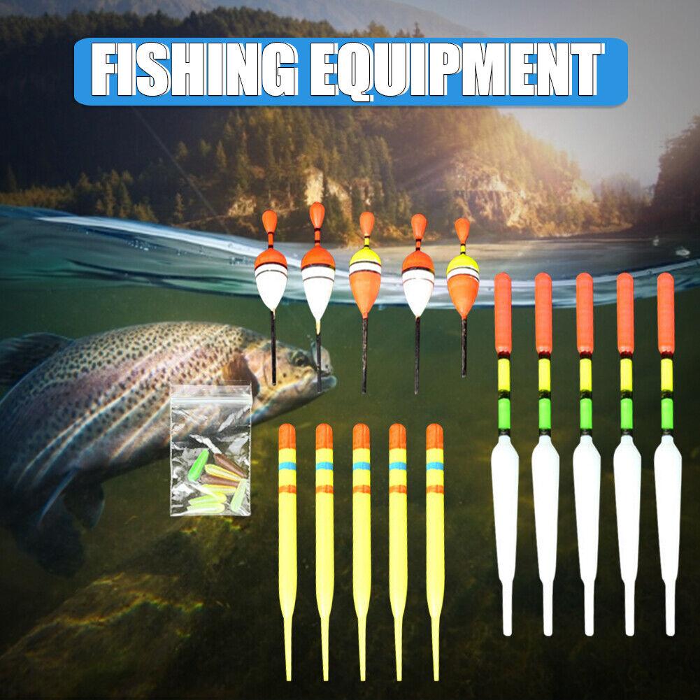 15pcs/Set Sea Fishing Floats Vertical Buoy Slip Bobber Rod Fishing Lures