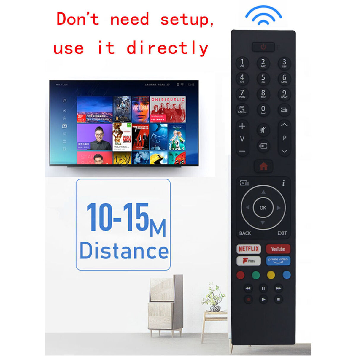 4K TV Remote Control RC43137P RC43135P Controller For Davitu Vestel Bush Hitachi