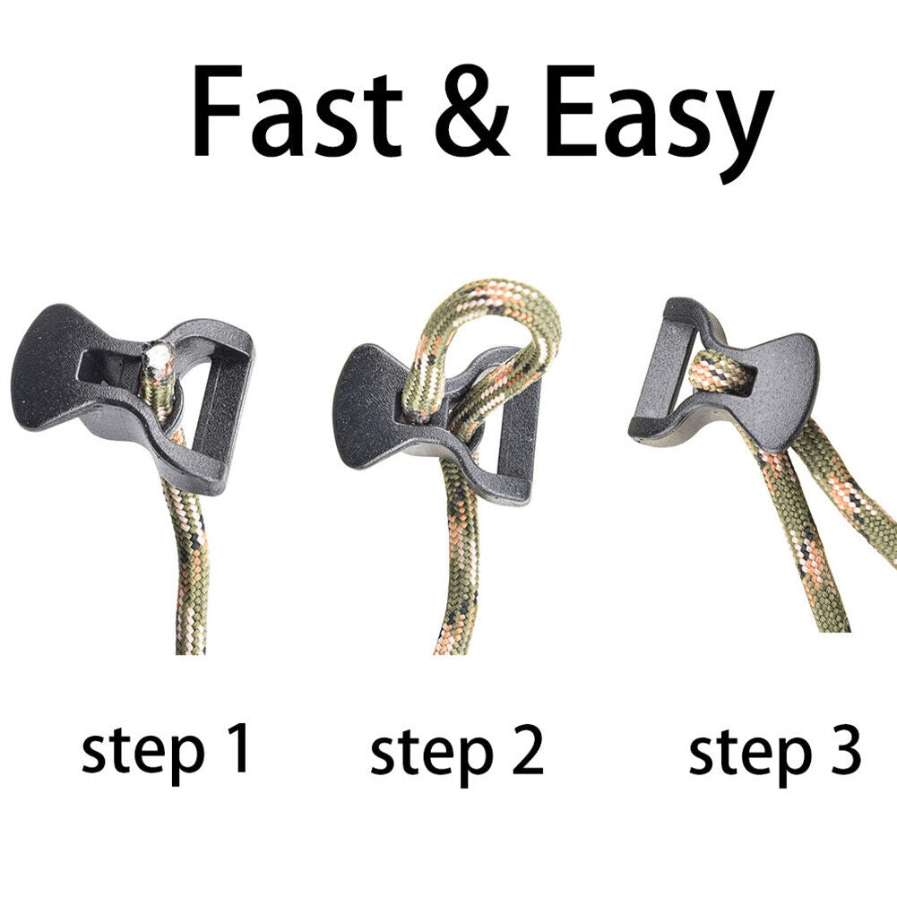 10pcs Camping Tent Rope Adjustment Buckle Canopy Tightening Fixing Clip