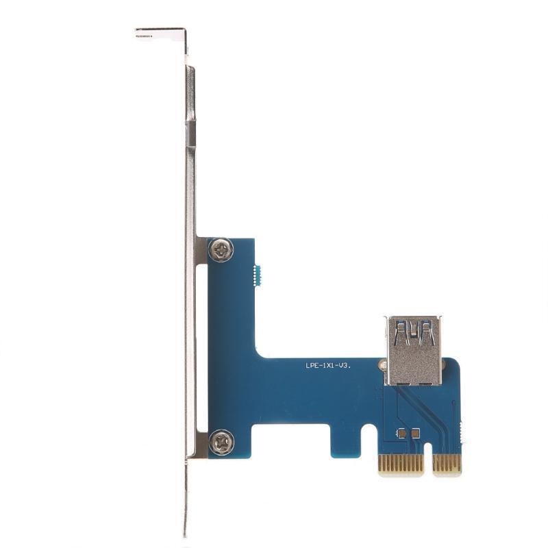 PCI-e Express 1X to 3 Port 1X Switch Multiplier HUB Riser Card +USB Cable 1PC