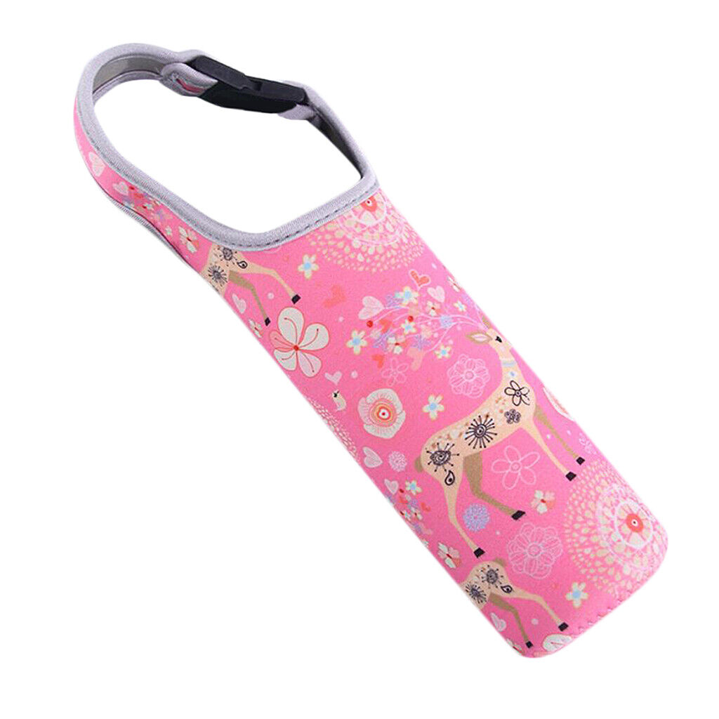 Neoprene Thermal Travel Vacuum Mug  Tote  Holder Pink Deer