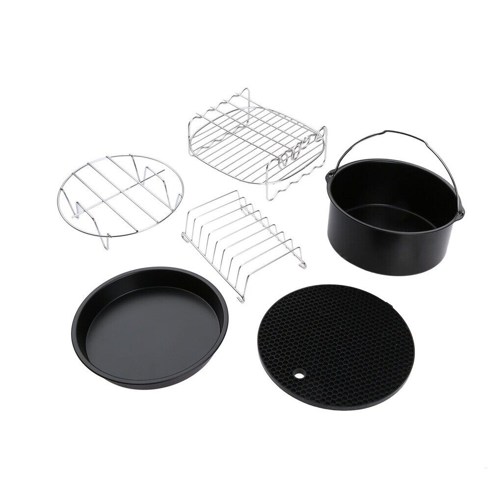 Air Fryer Accessories Set Kit Cooking Tray & Baking Pan With Rack Chips Dish