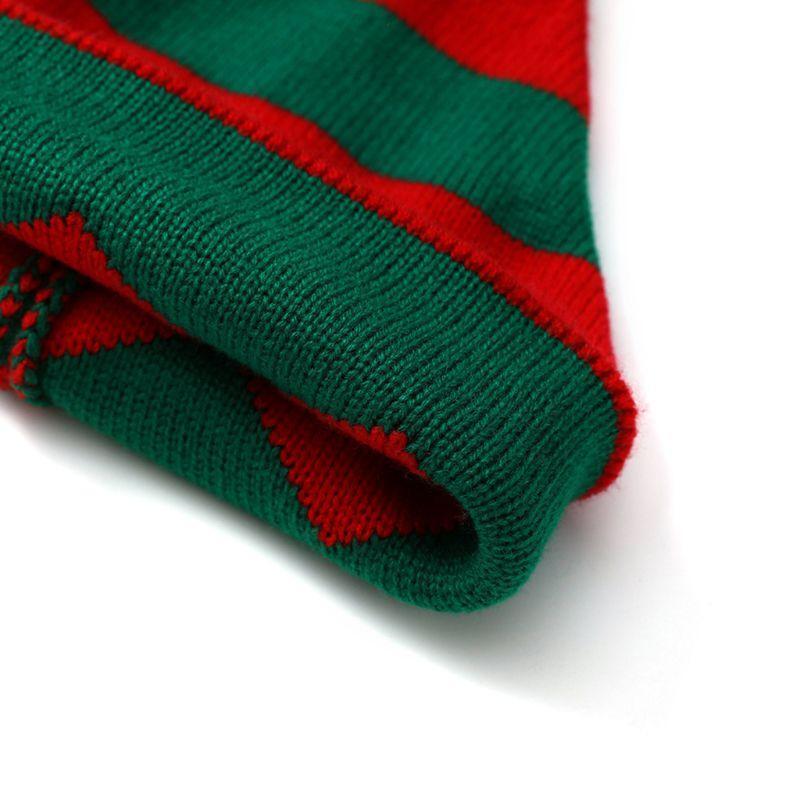 Christmas Elf Hat Beanie Crochet Winter Knit Stripes Cap for Baby 1-6 Years Old