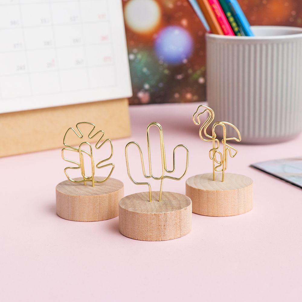 Table Numbers Holder Wooden Picture Frame Place Card Photos Clips Clamps Stand