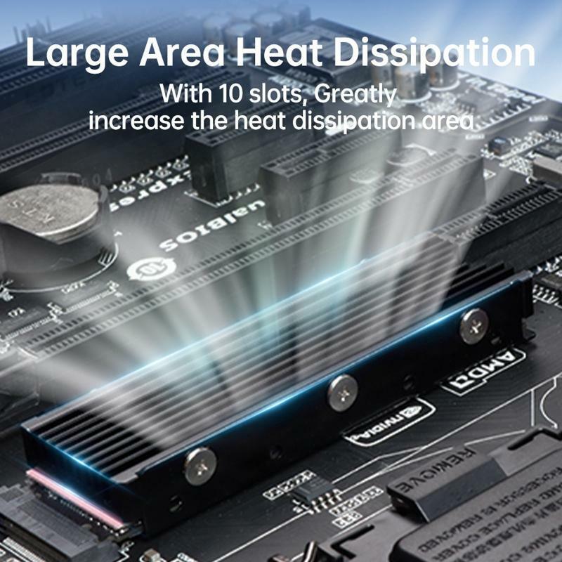 M.2 SSD Heatsink with 2 Layer Thermal Cooling Pads for M2 NVMe 2280 SSD Radiator