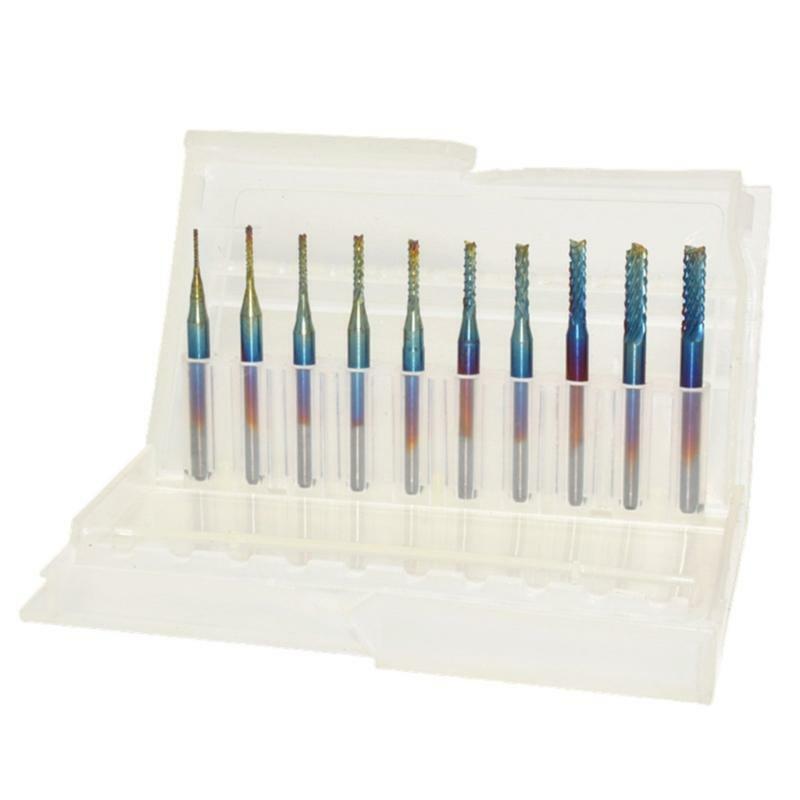 Blue End Mill CNC Router Bits 0.8-3.175mm PCB Milling Cutter End Mill Bits