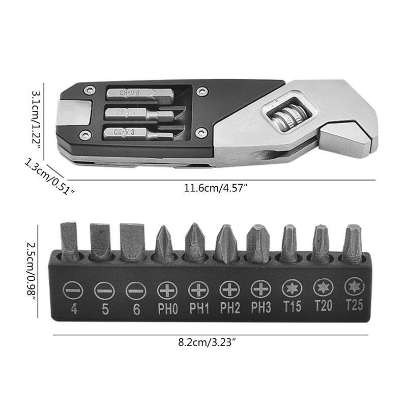 Adjustable Multitool Wrench with Screwdriver Suitable for  Outdoor Home