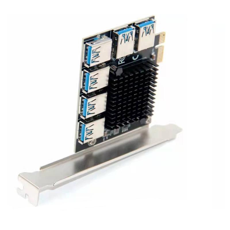 PCI-E PCI-Express 1X to 16X Adapter Card 1 to 6 USB 3.0 Multiplier for BTC Miner