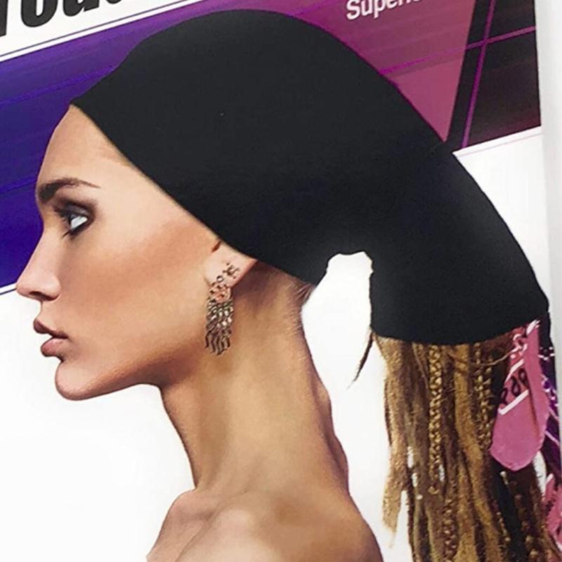 Polyester Long Tail Turban Hat Elastic Dirty Braided Hair Care Cap for Halloween