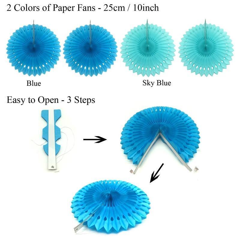 Paper Fans Tissue Pom Poms Dot Garland Triangular Banner Kit Supplies