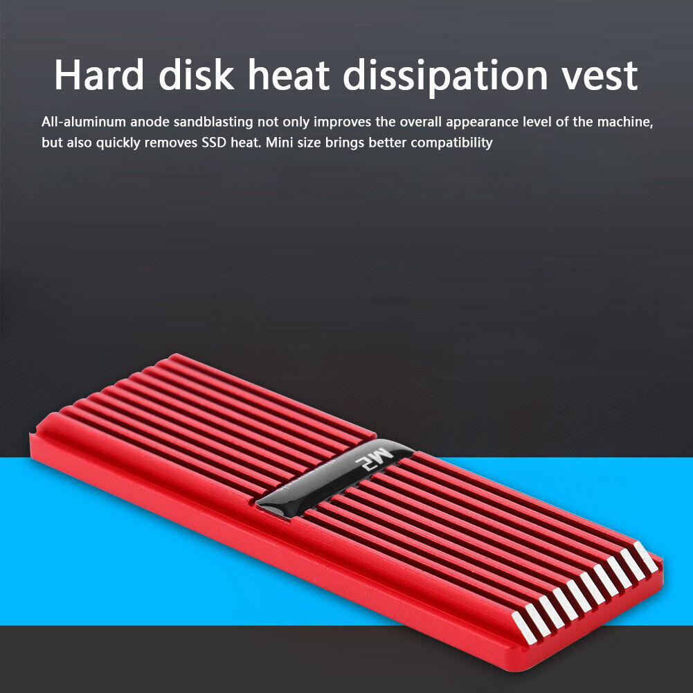 SSD Heatsink Radiator Cooler M.2 2280 NVME Heat Dissipation Pads (Red)