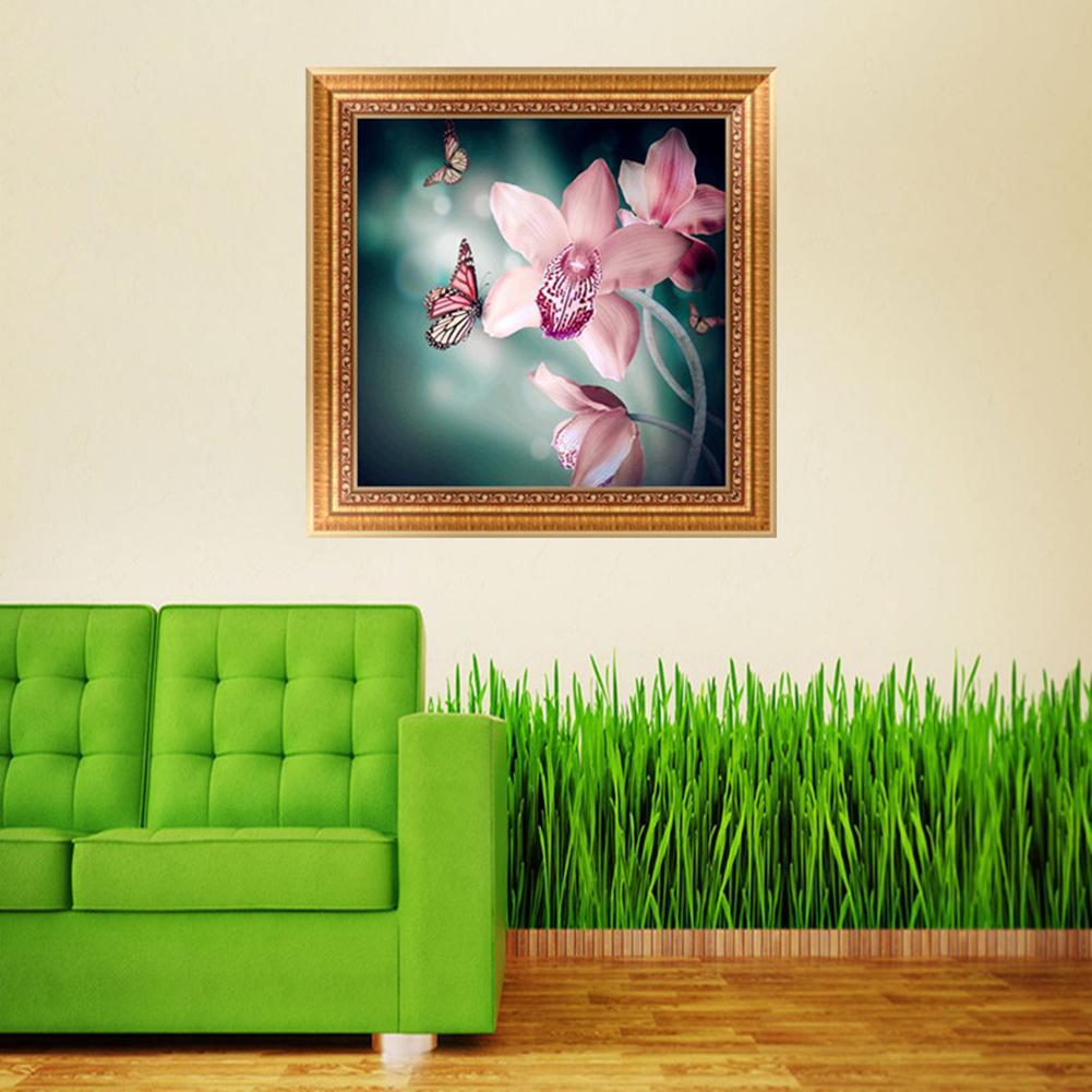 5D Diamond Painting Orchid Flower Embroidery Cross Stitch Craft Home Decor