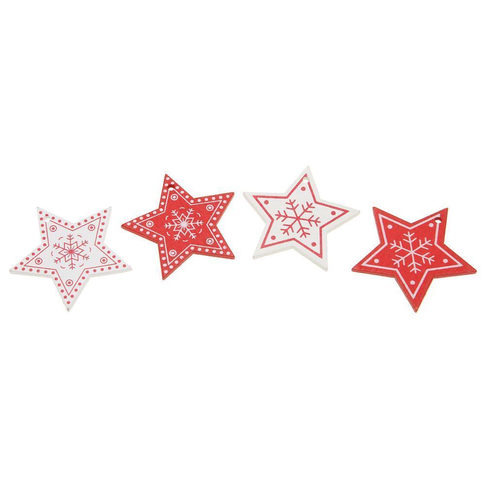 10pcs 5cm Wood Christmas Hanging Ornaments Pendant DIY Xmas Tree Decor (L)