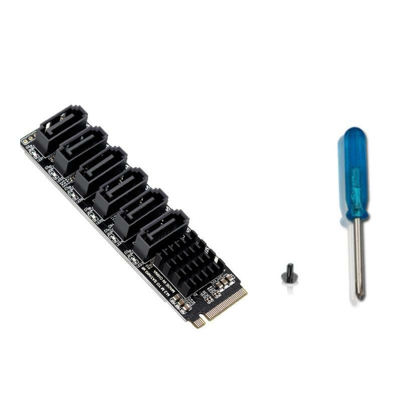 M2 PCIE 3.0 to 6-Port Sata 3.0 Expansion Card Computer Desktop Solid State Card