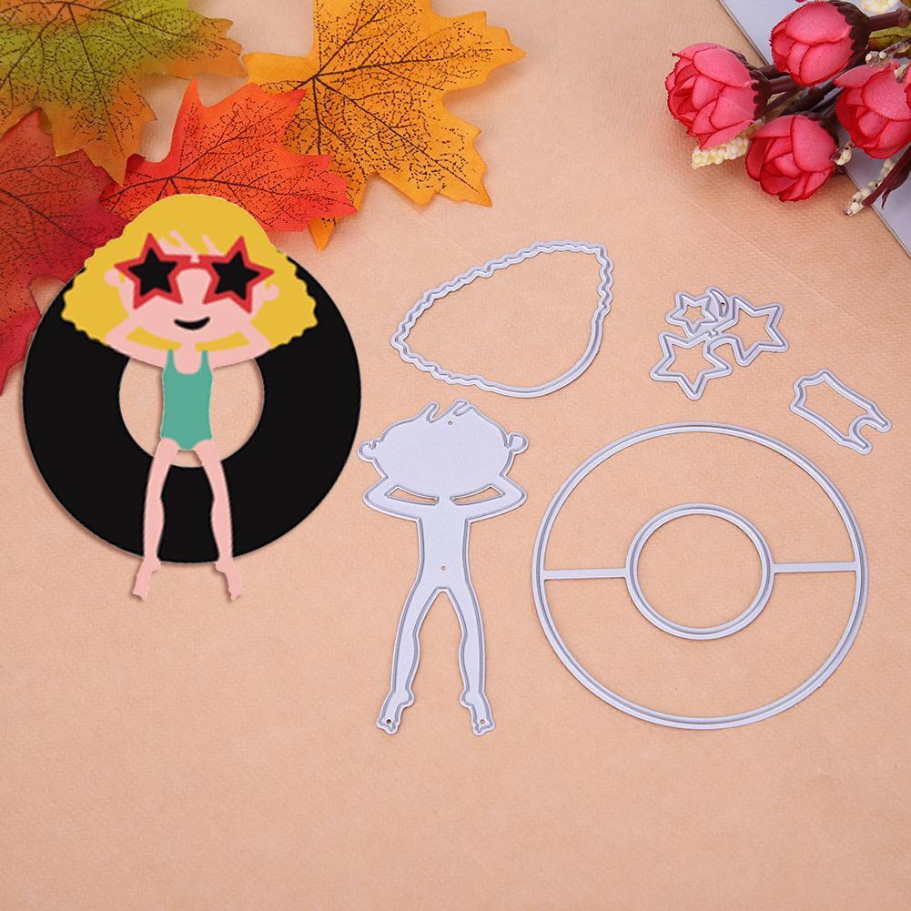 5pcs Girl Summer Time Cutting Dies Scrapbook Embossing DIY Craft Album Card