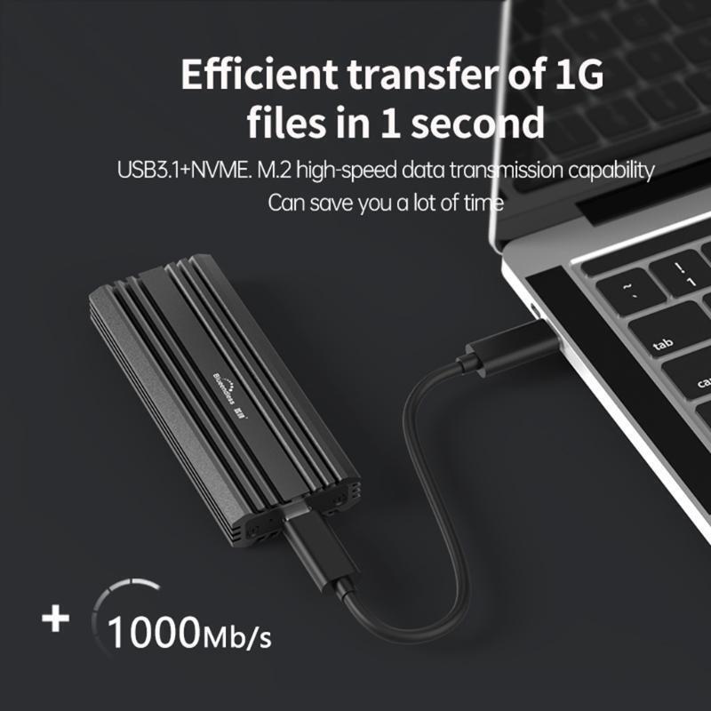 Blueendless HDD Case Box 1000Mb/s USB3.1 to M.2 NVME M-KEY Hard Disk Enclosure