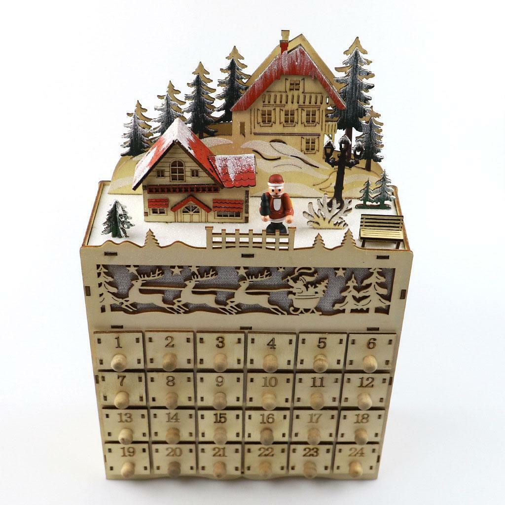 Christmas Wooden Advent Calendar with  24 Drawers 24 Day