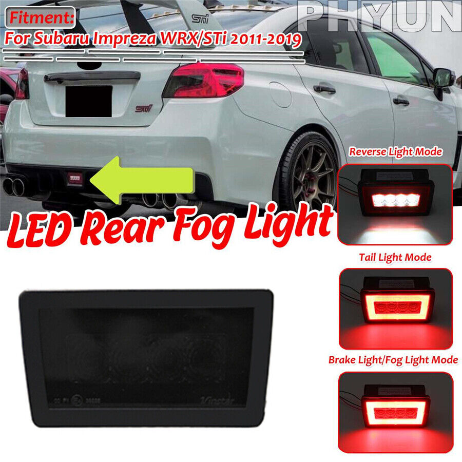 1pc LED Smoke Rear Fog Lamp Brake&Backup Reverse Light For Subaru WRX STi 2011+
